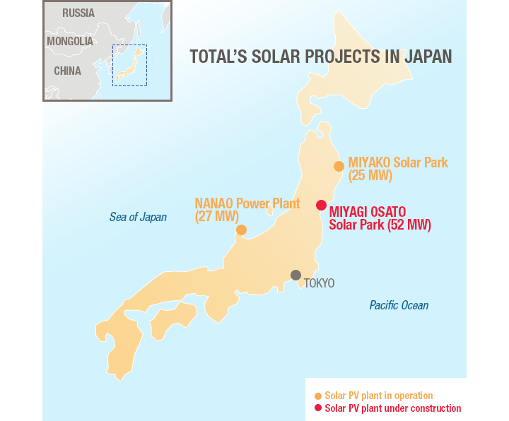 Total's solar projects in Japan