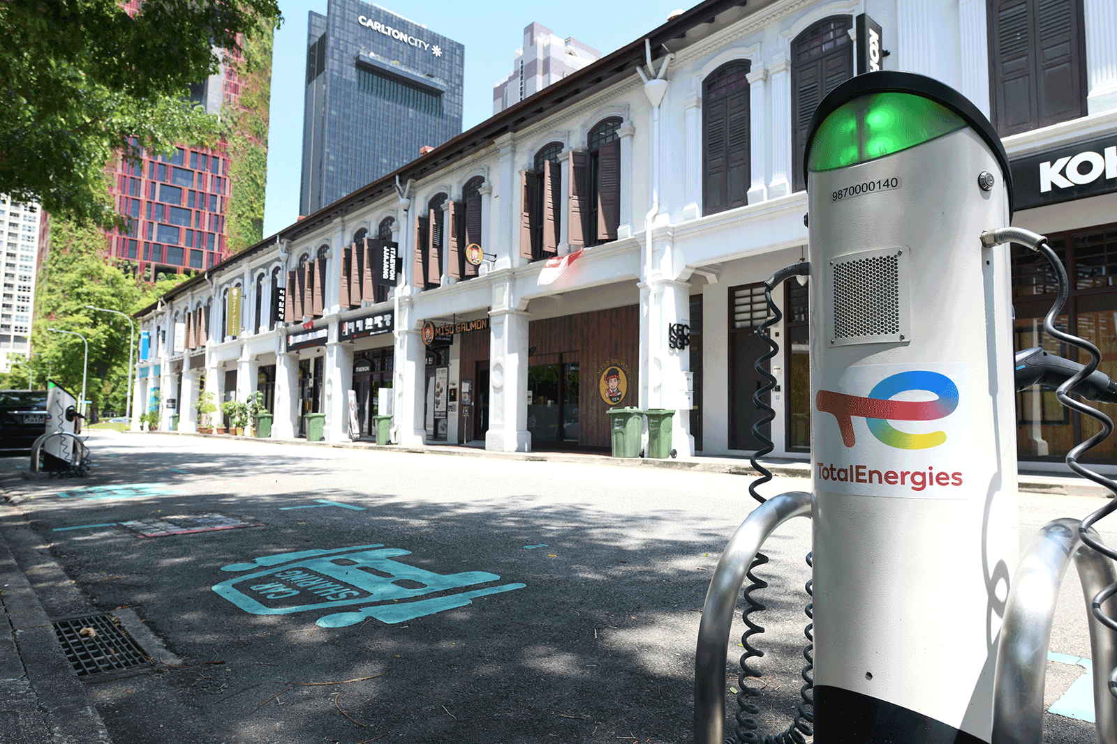 Borne de recharge électrique à Singapour