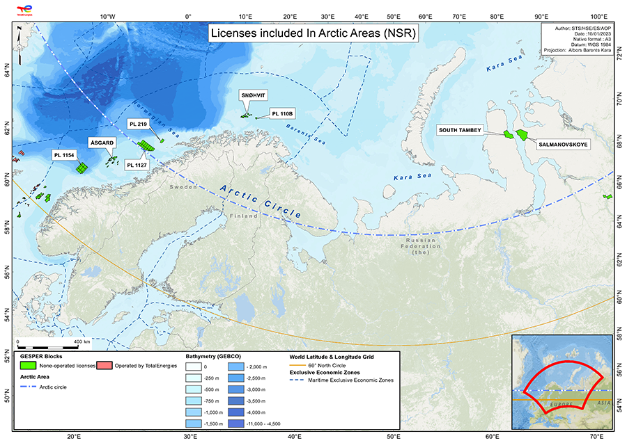 Licenses included in Arctic Areas (NSR)