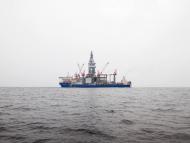 Vue d'ensemble du TUNGSTEN EXPLORER, navire de forage, Projet Moho Nord