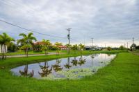 Canal in the northern suburb of capital city Paramaribo in Suriname, South America