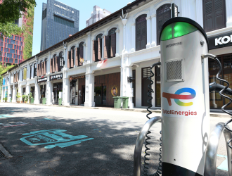 Borne de recharge électrique à Singapour