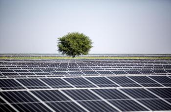 Solar power plant in Khirasara, Gujarat, India