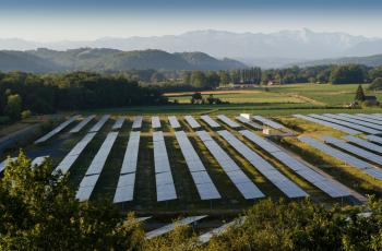panneau photovoltaïque, centrale solaire au sol de Monein développée par Total Quadran