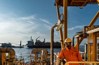 Operator on the tension-leg platform (TLP), Moho Nord project, Republic of the Congo