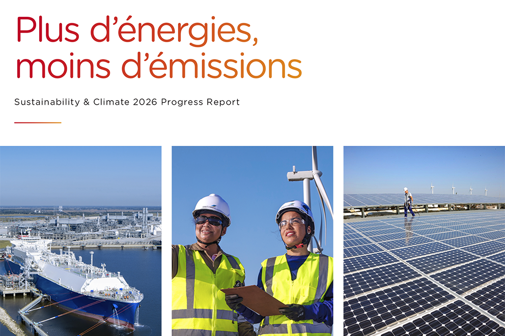 Plus d'énergies, moins d'émissions - Sustainability & Climate 2026 Progress Report.