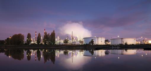 Panoramic view of the Grandpuits refinery