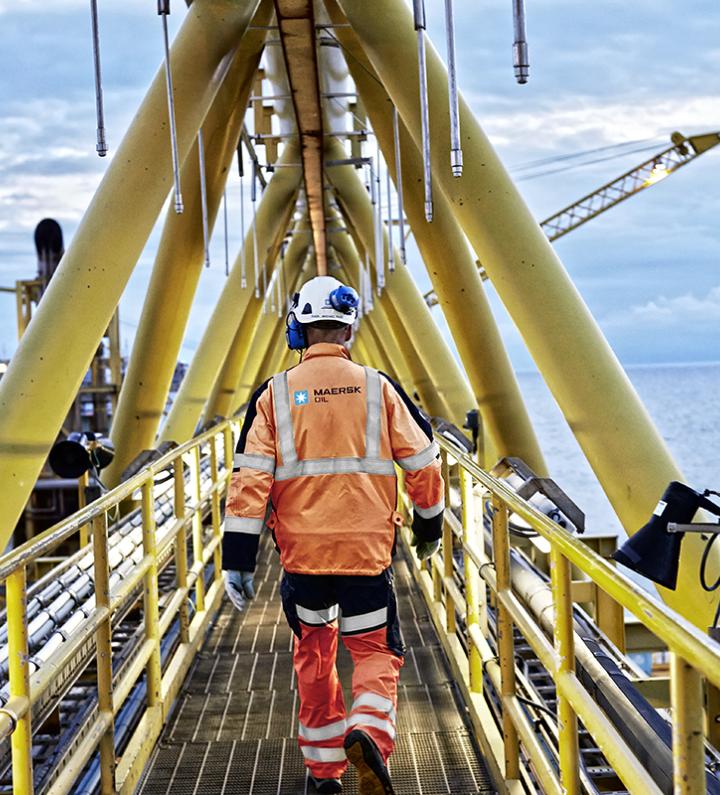 Employé de Maersk Oil en mer du Nord, Danemark, 2013