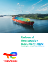 Universal Registration Document 2022 including the annual financial report. TotalEnergies