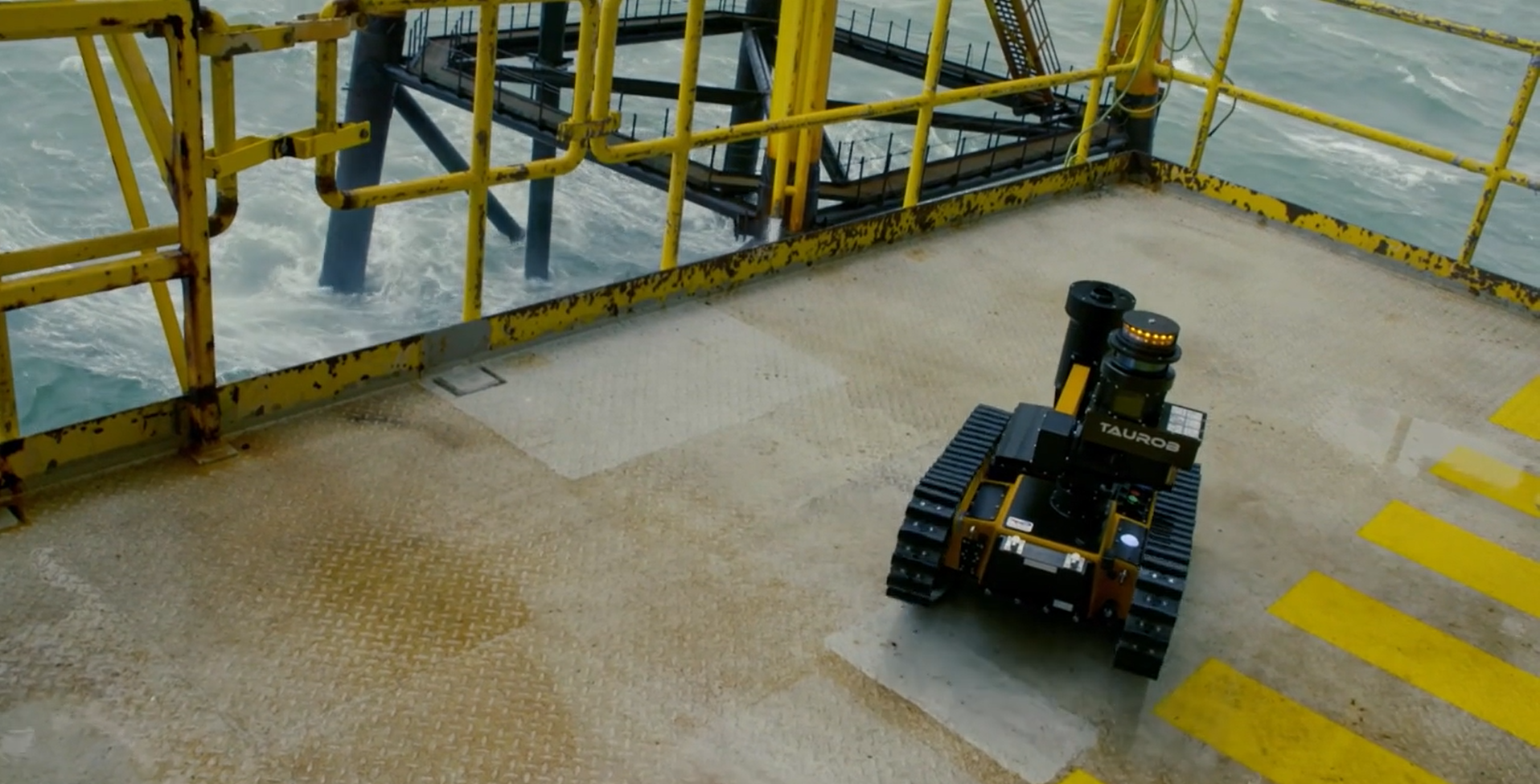 Inspection robot controlled in real time from a control room onshore ...
