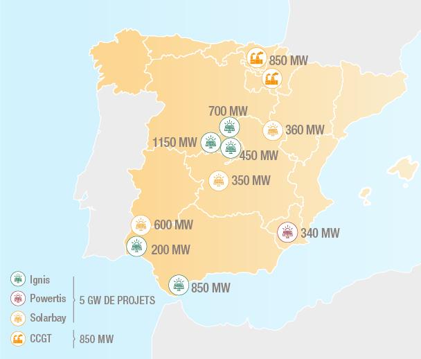 Carte Espagne marché solaire