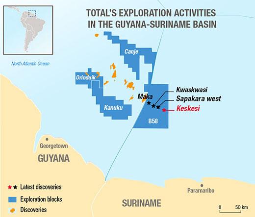 Total's Exploration Activities in the Guyana Suriname Basin