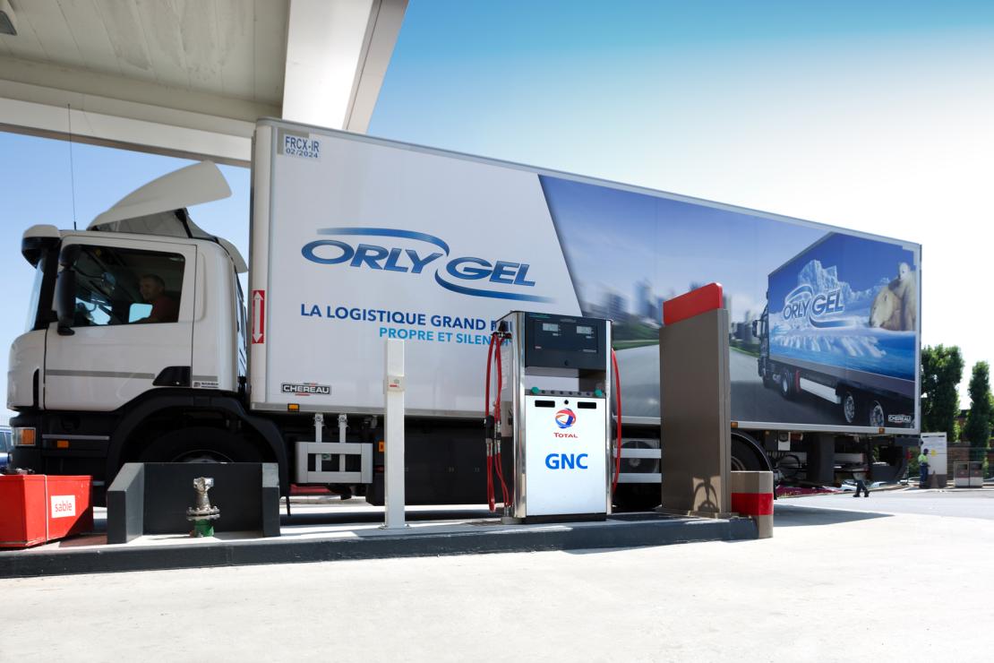 Total filling station distributing Compressed Natural Gas (CNG) in France.