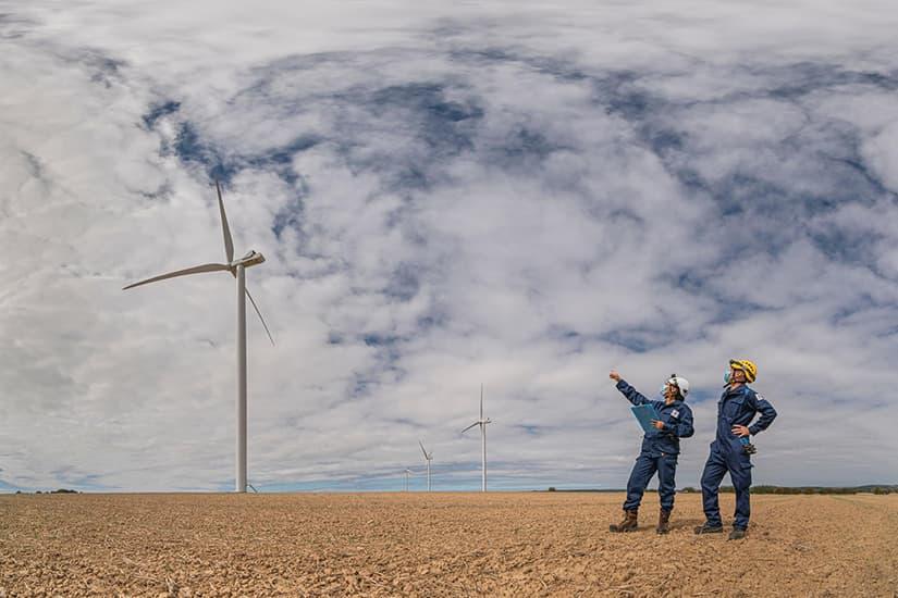 Maintenance action on the Champagne Conlinoise wind site in France