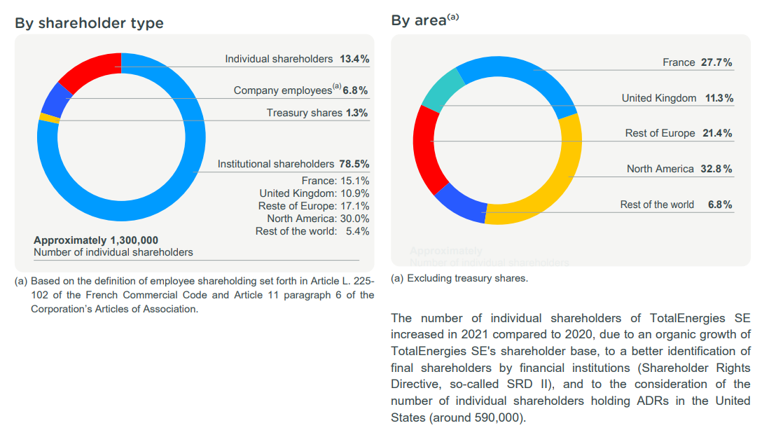 Infographic "Shareholding structure by shareholder type and by area" - see description hereafter