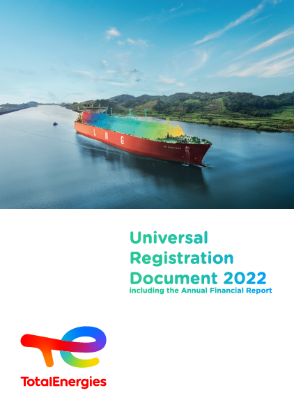 Universal Registration Document 2022 including the annual financial report. TotalEnergies