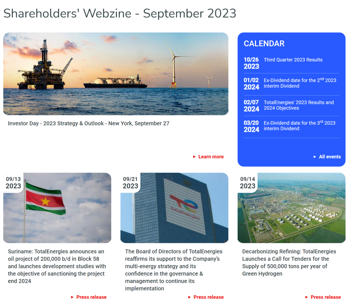 Shareholders' webzine - September 2023