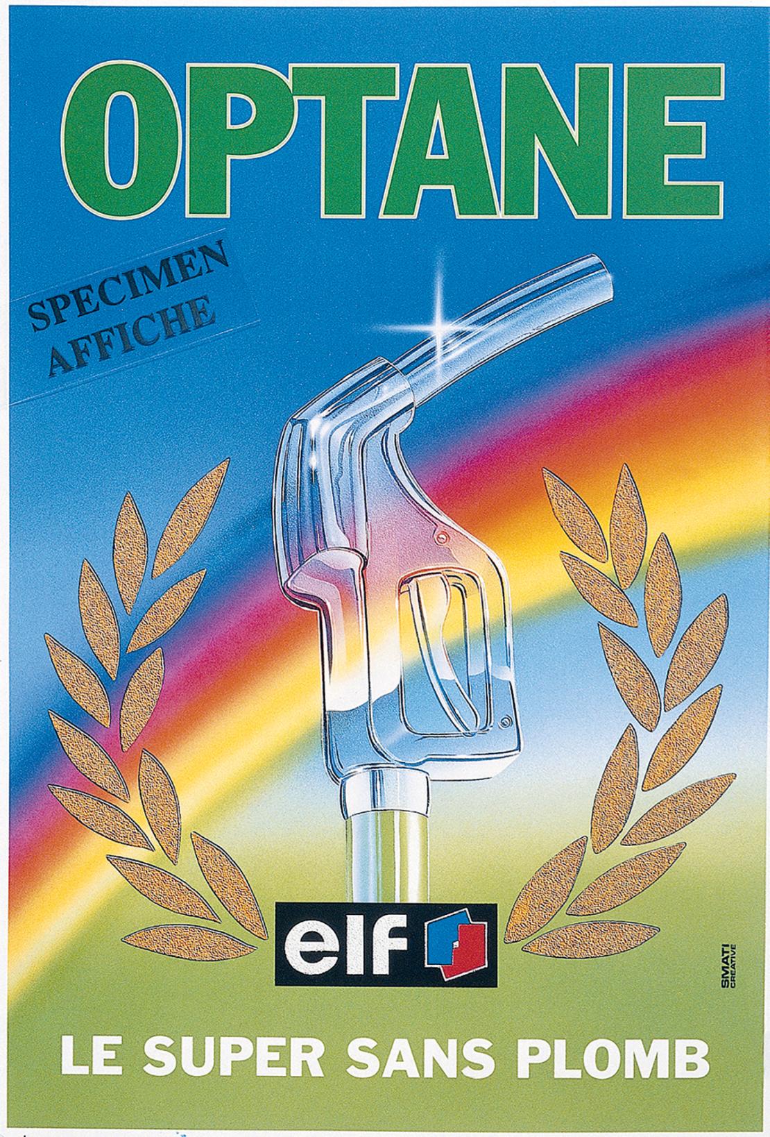 Affiche OPTANE, Elf, Le super sans polmb, 1990