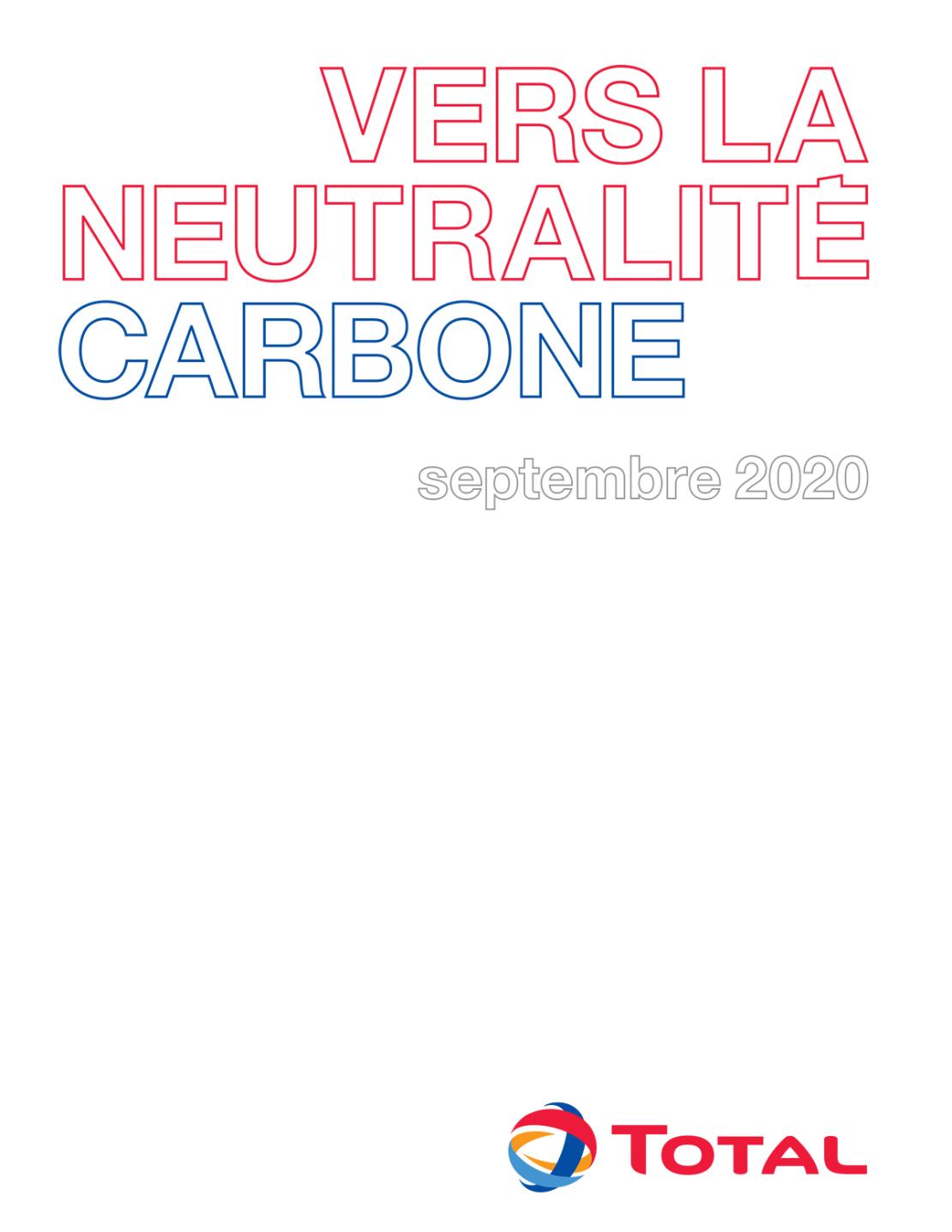 Vers la neutralité carbone, septembre 2020 - Total