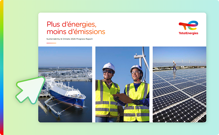 Plus d'énergies, moins d'émissions - Sustainability & Climate 2026 Progress Report - télécharger le rapport